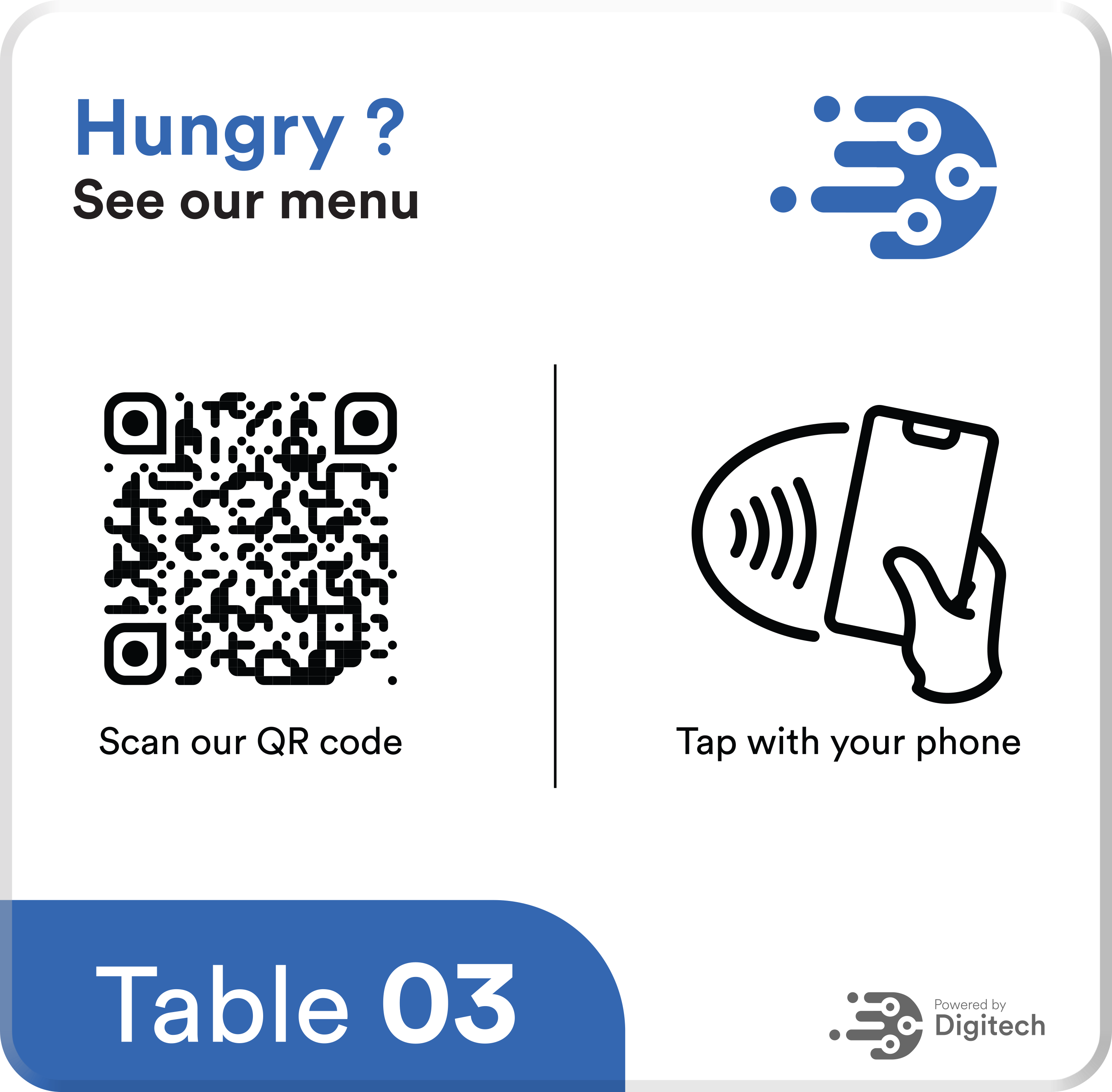 Carte de table Digitach